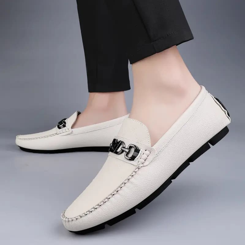 Bull Charm Split Leather Breathable Slip-On Casual Moccasin Shoes Men's 9