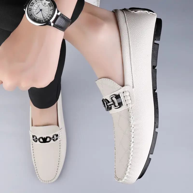 Bull Charm Split Leather Breathable Slip-On Casual Moccasin Shoes Men's 10