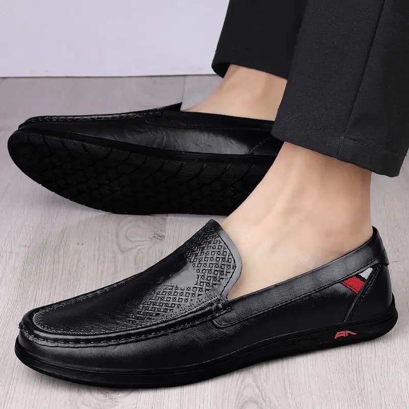 Bull Charm Split Leather Casual Driving Soft Leather Soft Sole Driving Shoes Men's 2