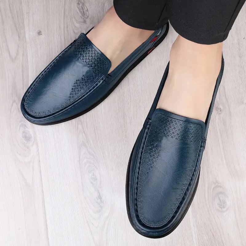 Bull Charm Split Leather Casual Driving Soft Leather Soft Sole Driving Shoes Men's 12