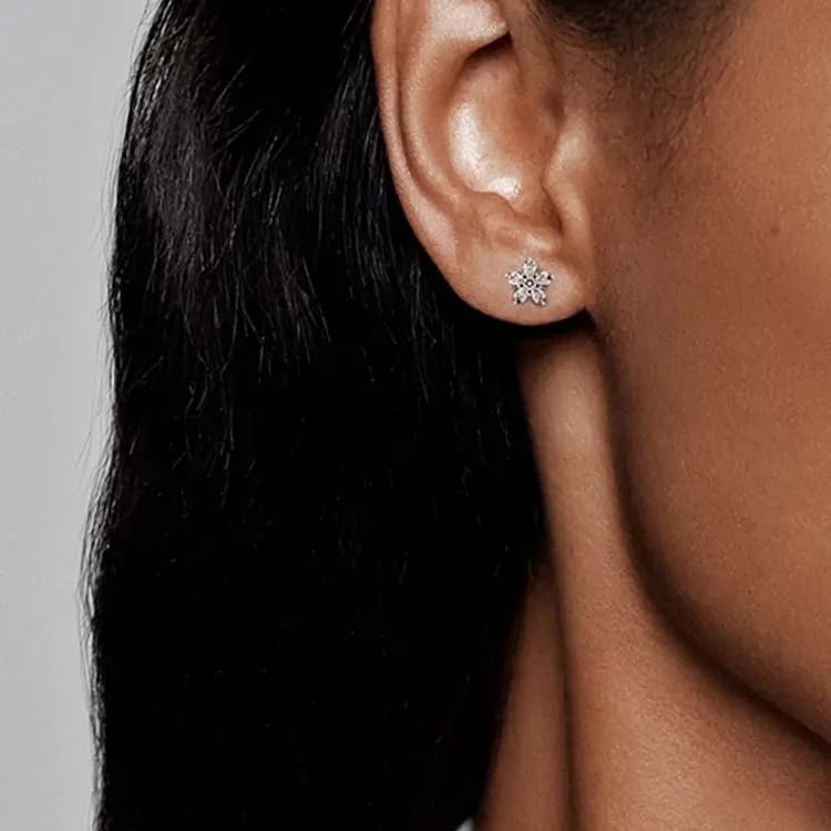 Pandora Sparkling Snowflake 925 Gümüş Sırğa 3