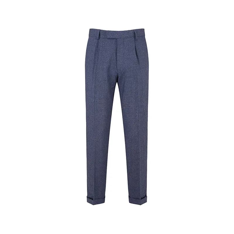HUGO BOSS SS24 Kişi Kostyum Şalvarı Qarışıq Mavi