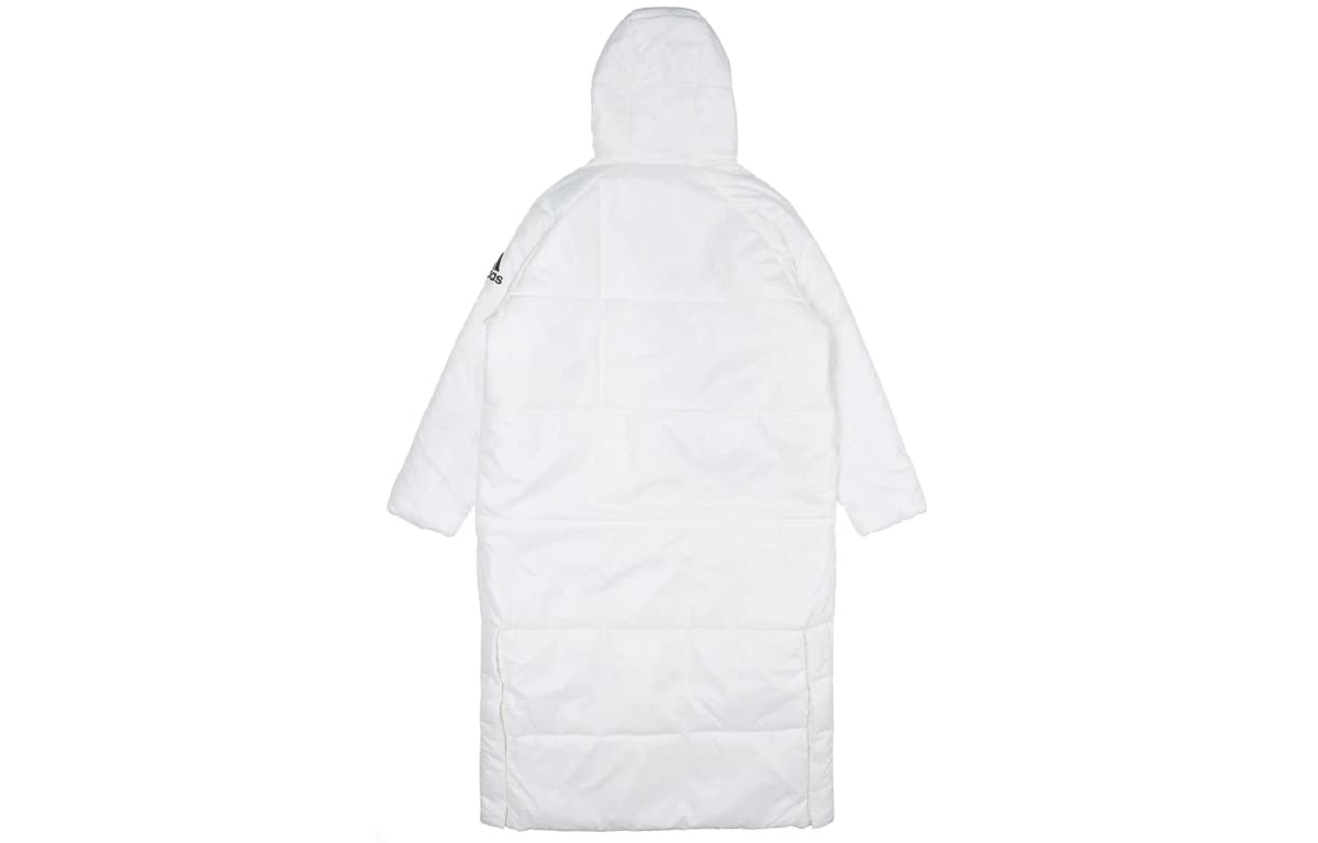 adidas Casual Warm Long Hooded Puffer Coat Winter Women's White 2