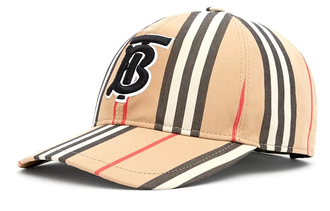 Burberry Vintage Check Cotton Baseball Cap Monogram Motif Archive Beige