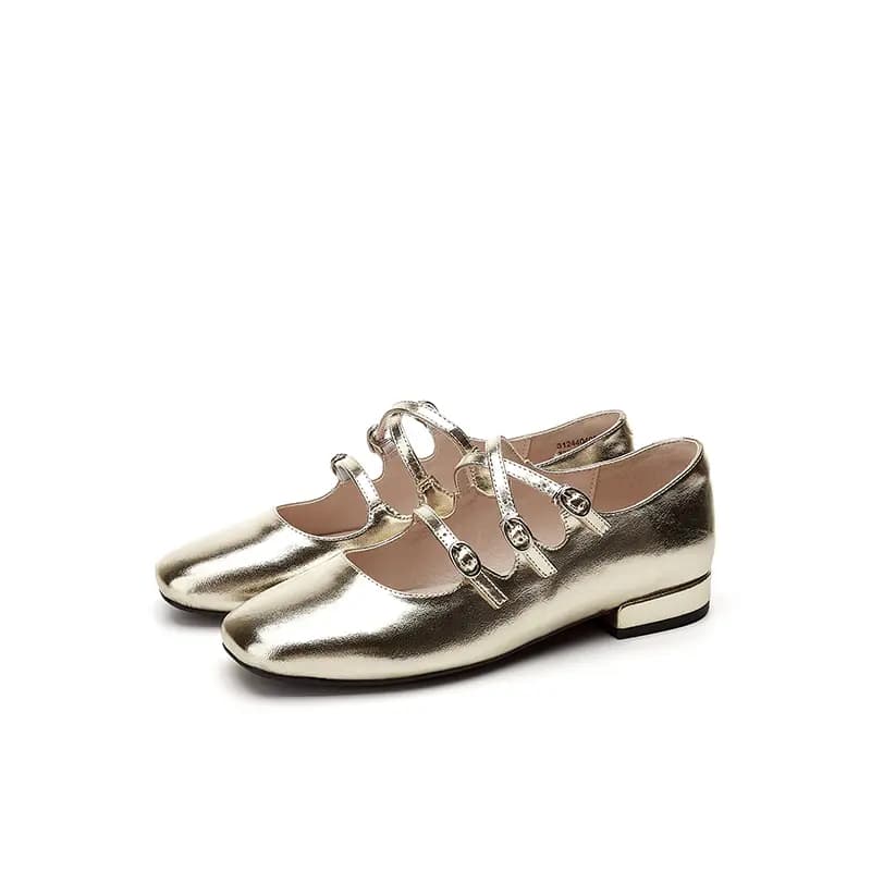 DAPHNE PU Eye-Catching Fashionable Breathable Comfortable Slip-Resistant Wear-Resistant Daily Classic Versatile Date Wear Petite Flattering Height-Increasing Elegant Flat Mary Jane Shoes 2cm Women's 6