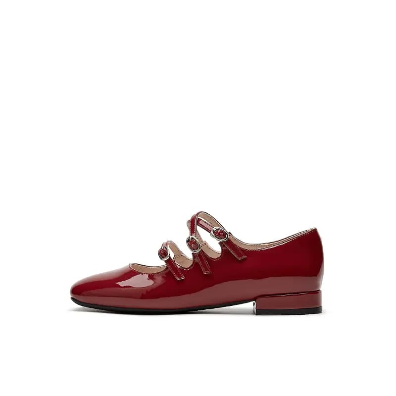 DAPHNE PU Eye-Catching Fashionable Breathable Comfortable Slip-Resistant Wear-Resistant Daily Classic Versatile Date Wear Petite Flattering Height-Increasing Elegant Flat Mary Jane Shoes 2cm Women's