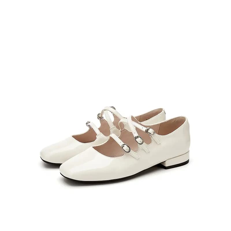 DAPHNE PU Eye-Catching Fashionable Breathable Comfortable Slip-Resistant Wear-Resistant Daily Classic Versatile Date Wear Petite Flattering Height-Increasing Elegant Flat Mary Jane Shoes 2cm Women's 9