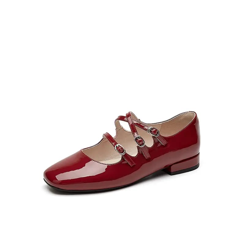 DAPHNE PU Eye-Catching Fashionable Breathable Comfortable Slip-Resistant Wear-Resistant Daily Classic Versatile Date Wear Petite Flattering Height-Increasing Elegant Flat Mary Jane Shoes 2cm Women's 2