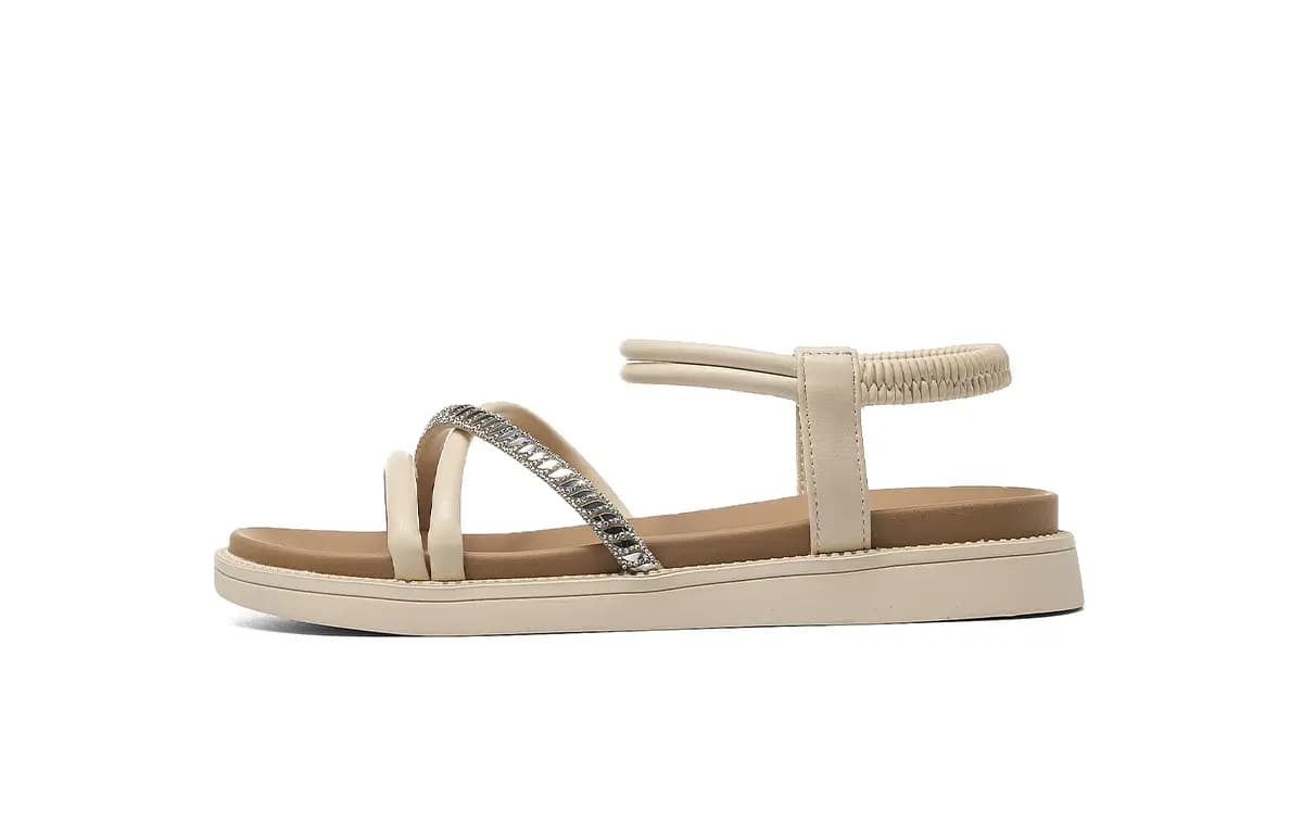 HLA French Roman Sandals Flat Lace-Up With Skirt Beach Shoes Women's 9