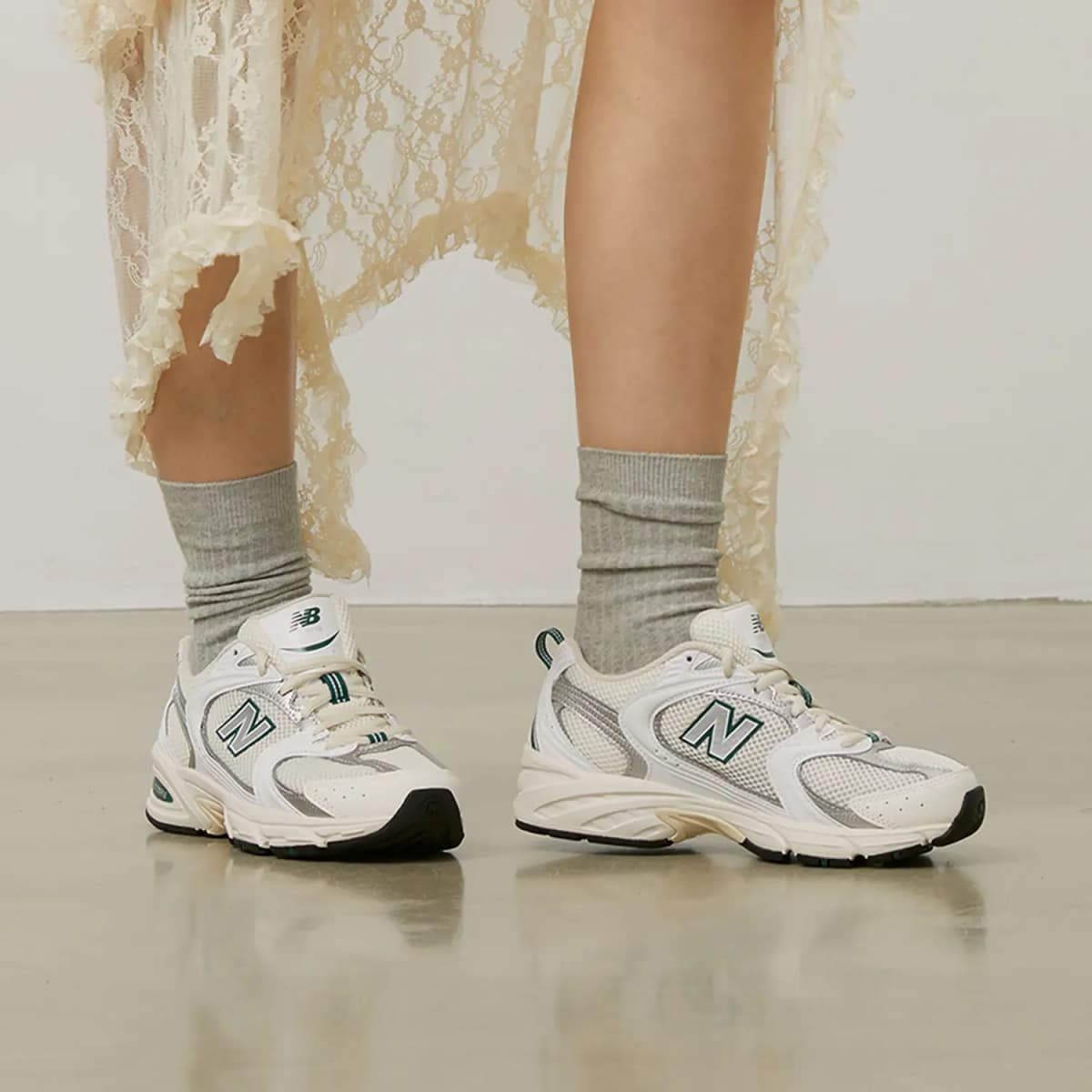 New Balance 530 Sea Salt Marsh Green 10