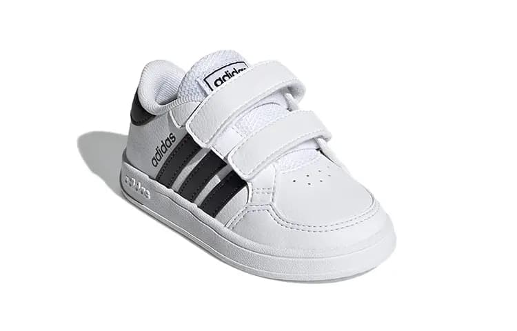 Adidas Neo Breaknet Low Top Skateboard Shoes White Black Infant And Toddler 3