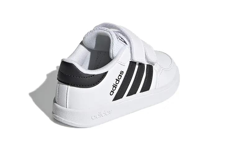 Adidas Neo Breaknet Low Top Skateboard Shoes White Black Infant And Toddler 4