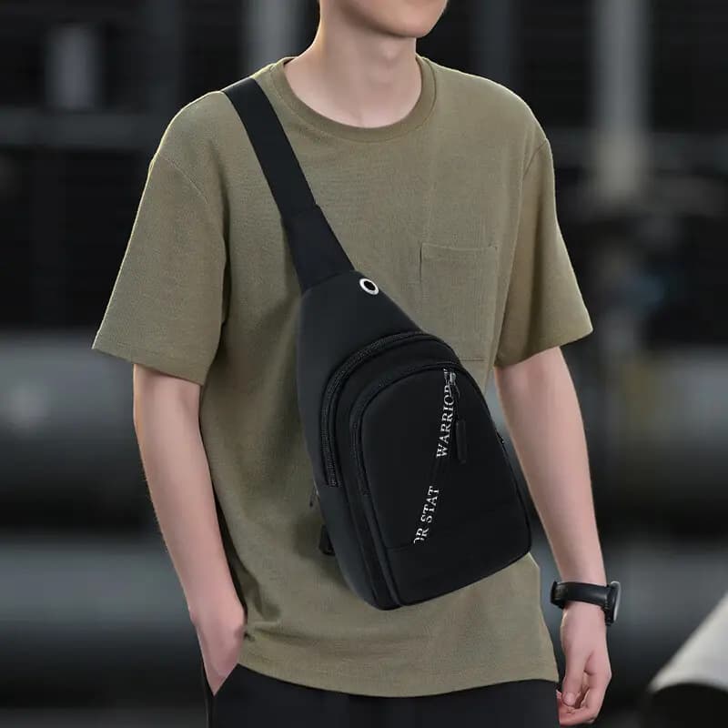 Warrior Oxford Sling Bag Regular Men's Black 4