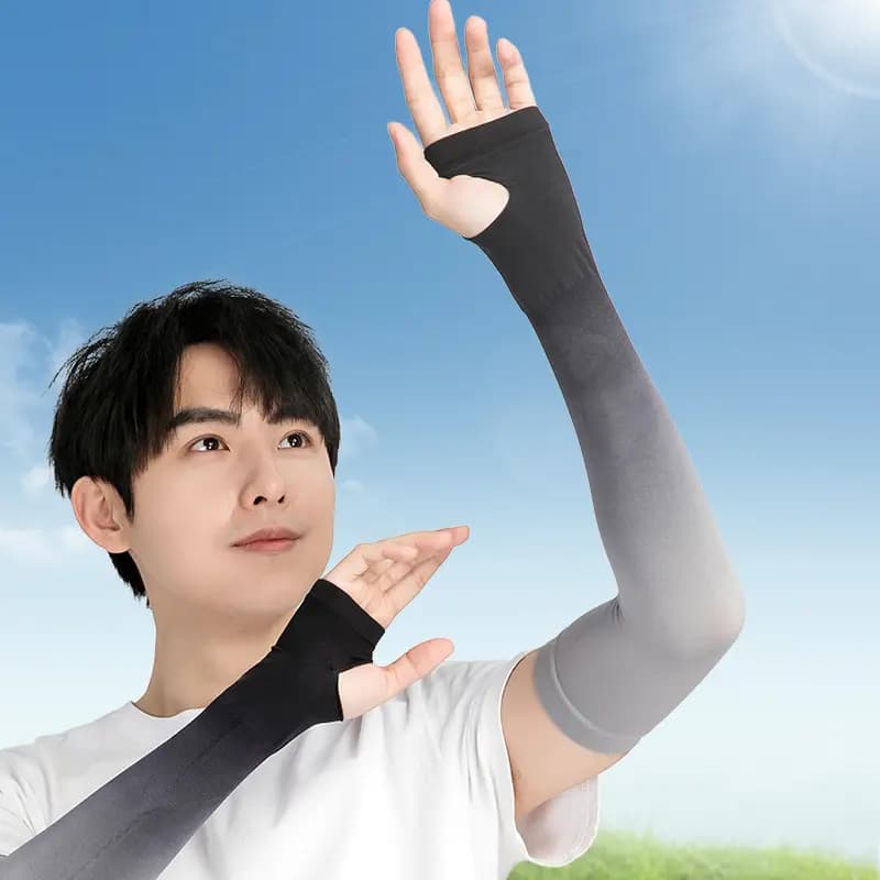 LiNing Ice Silk Sun Protection UV Cool Arm Sleeves Extended Sun Protection Sleeve Covers Unisex Cool Skin Sun Protection Series 8