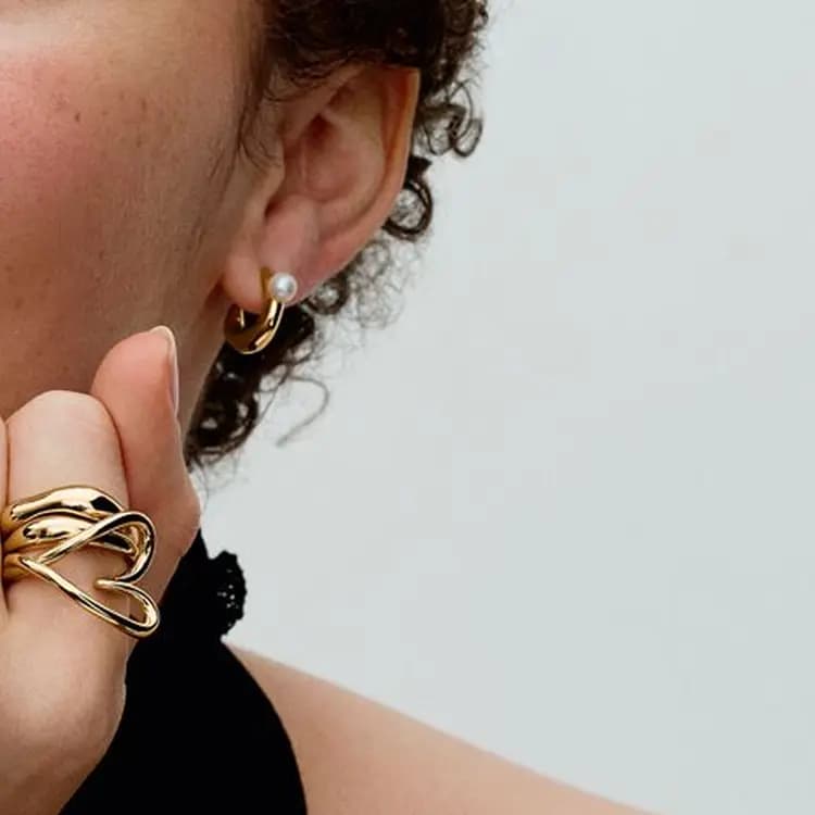 Pandora 14K Gold Plating Earrings Women's Gold 3