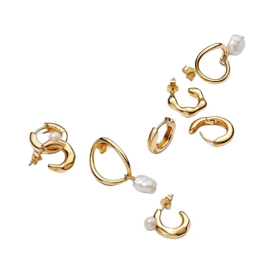 Pandora 14K Gold Plating Earrings Women's Gold 2