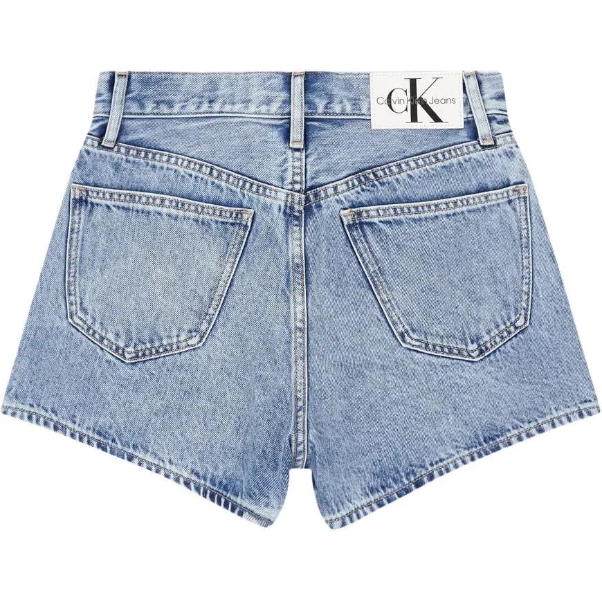 CALVIN KLEIN Jeans Yüksək Bel Qadın Denim Şort Açıq Mavi 2