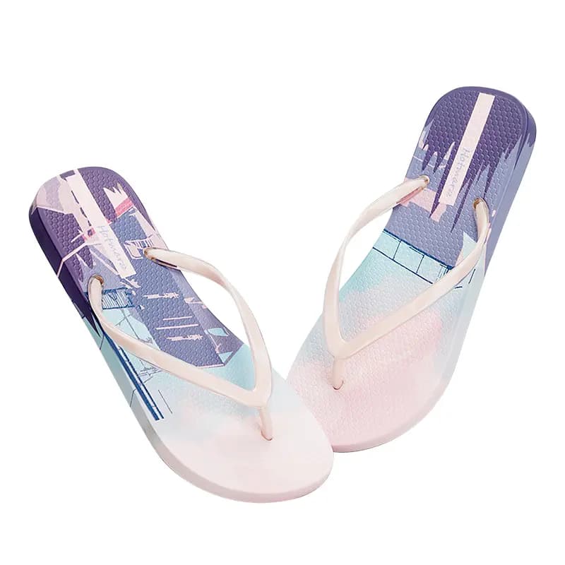 HOTMARZZ Lightweight Home Casual Beach Chinese Print Fashion Breathable Comfortable Wear-Resistant Classic Daily Outing Toe Separator Anti-Slip Flip Flops Women's 9