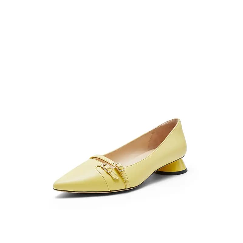 NINE WEST Fashion Versatile Lightweight Comfortable Wear-Resistant Slip-Resistant Pointed Toe Chunky Heel Odor-Proof Classic Trendy Women's Casual Shoes 5