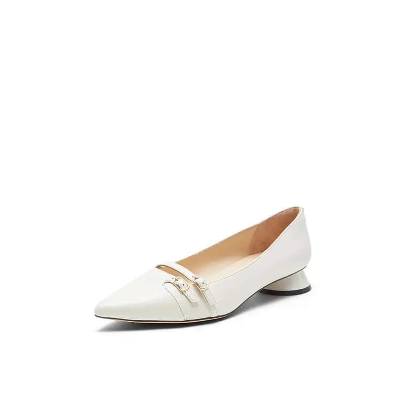 NINE WEST Fashion Versatile Lightweight Comfortable Wear-Resistant Slip-Resistant Pointed Toe Chunky Heel Odor-Proof Classic Trendy Women's Casual Shoes 3