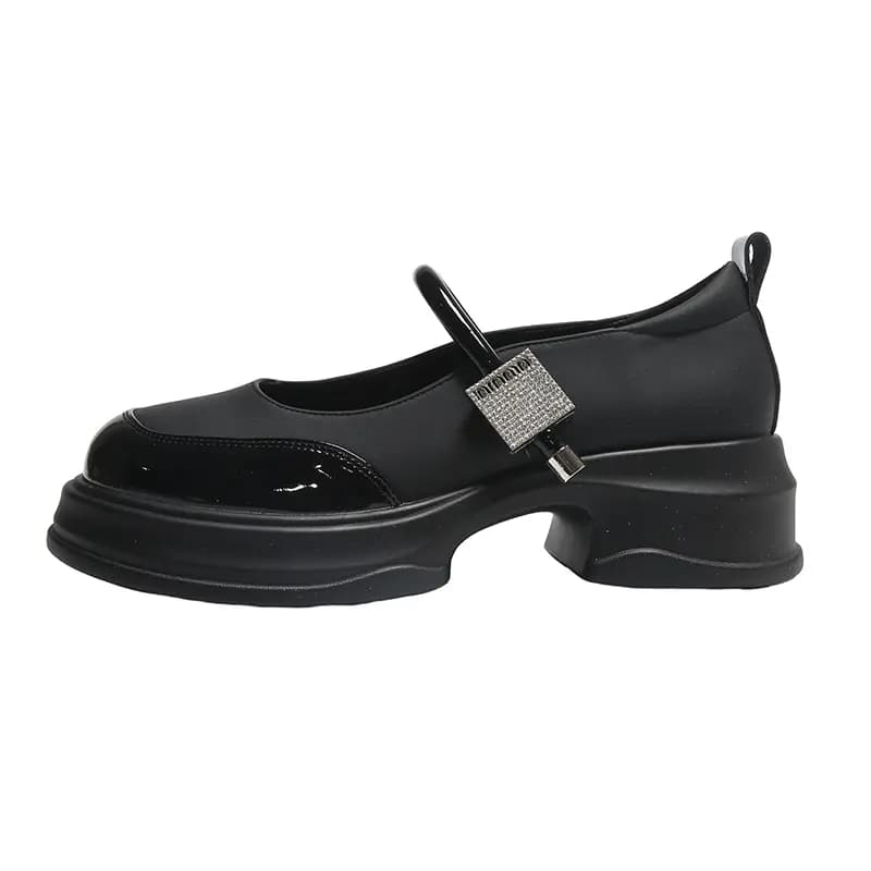 Bull Charm Block Heel Mary Jane Ayaqqabı Qadın