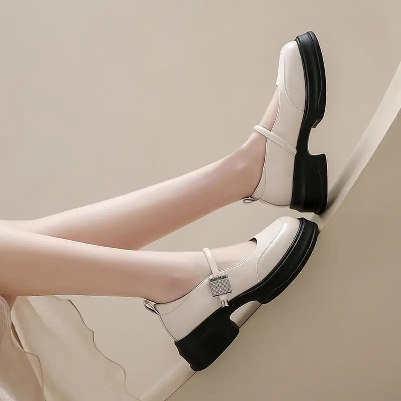 Bull Charm Block Heel Mary Jane Ayaqqabı Qadın 9