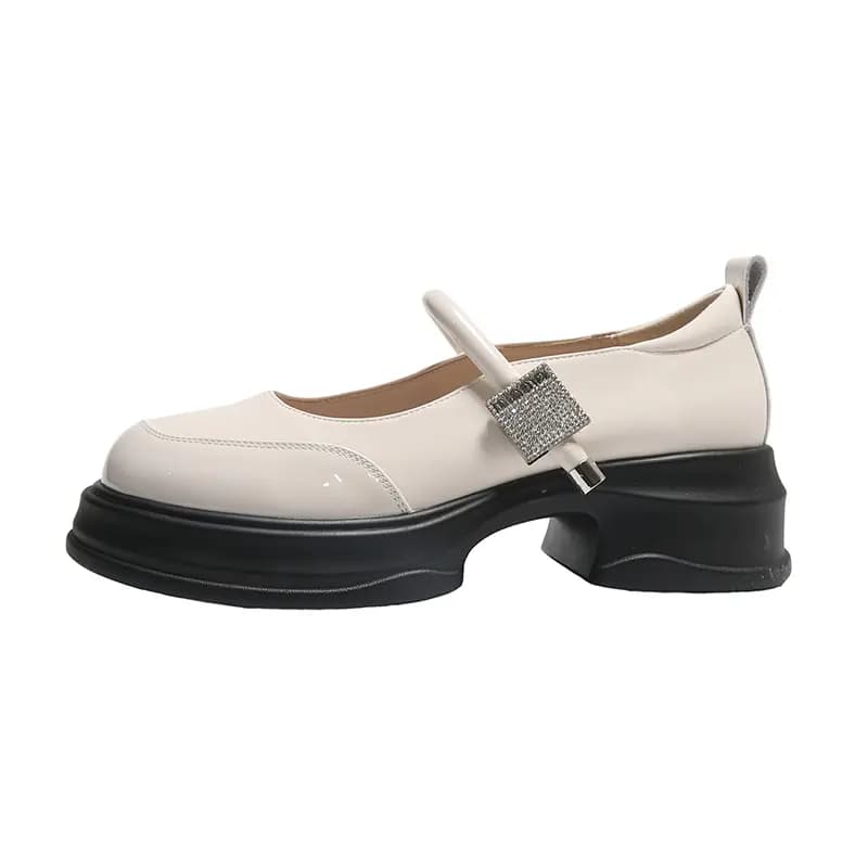 Bull Charm Block Heel Mary Jane Ayaqqabı Qadın 7