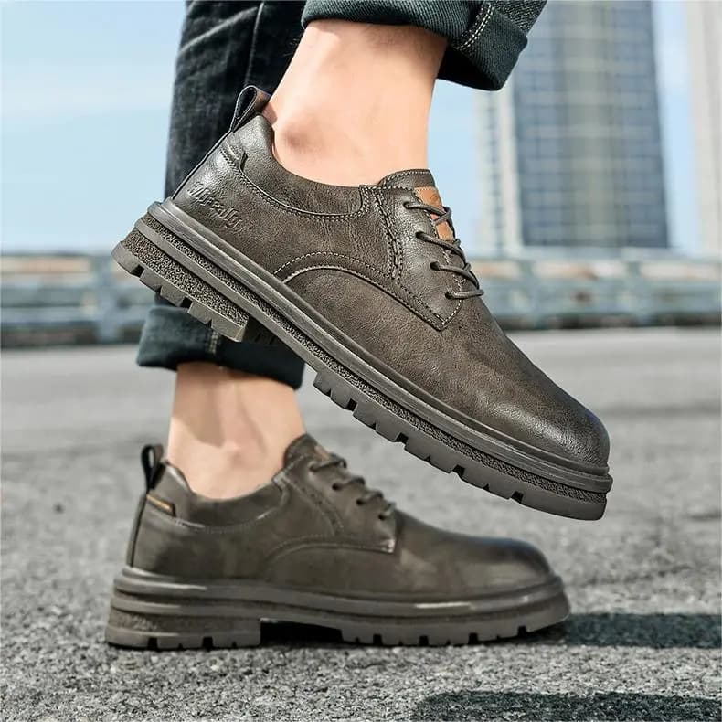 HLA Synthetic Leather Vintage Casual Work Shoes Men's 7