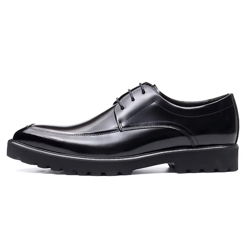 ASTON M.JAZZ Genuine Leather British Style Business Shiny Thick Sole Pointed Toe Dress Shoes Men's 9