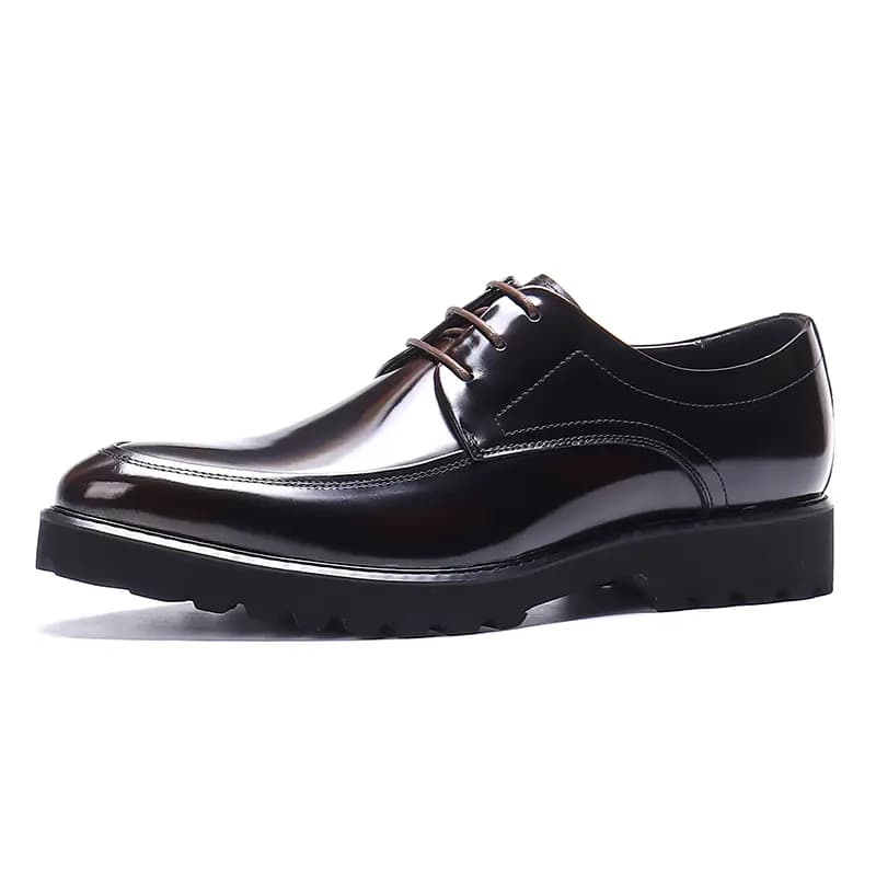 ASTON M.JAZZ Genuine Leather British Style Business Shiny Thick Sole Pointed Toe Dress Shoes Men's 16