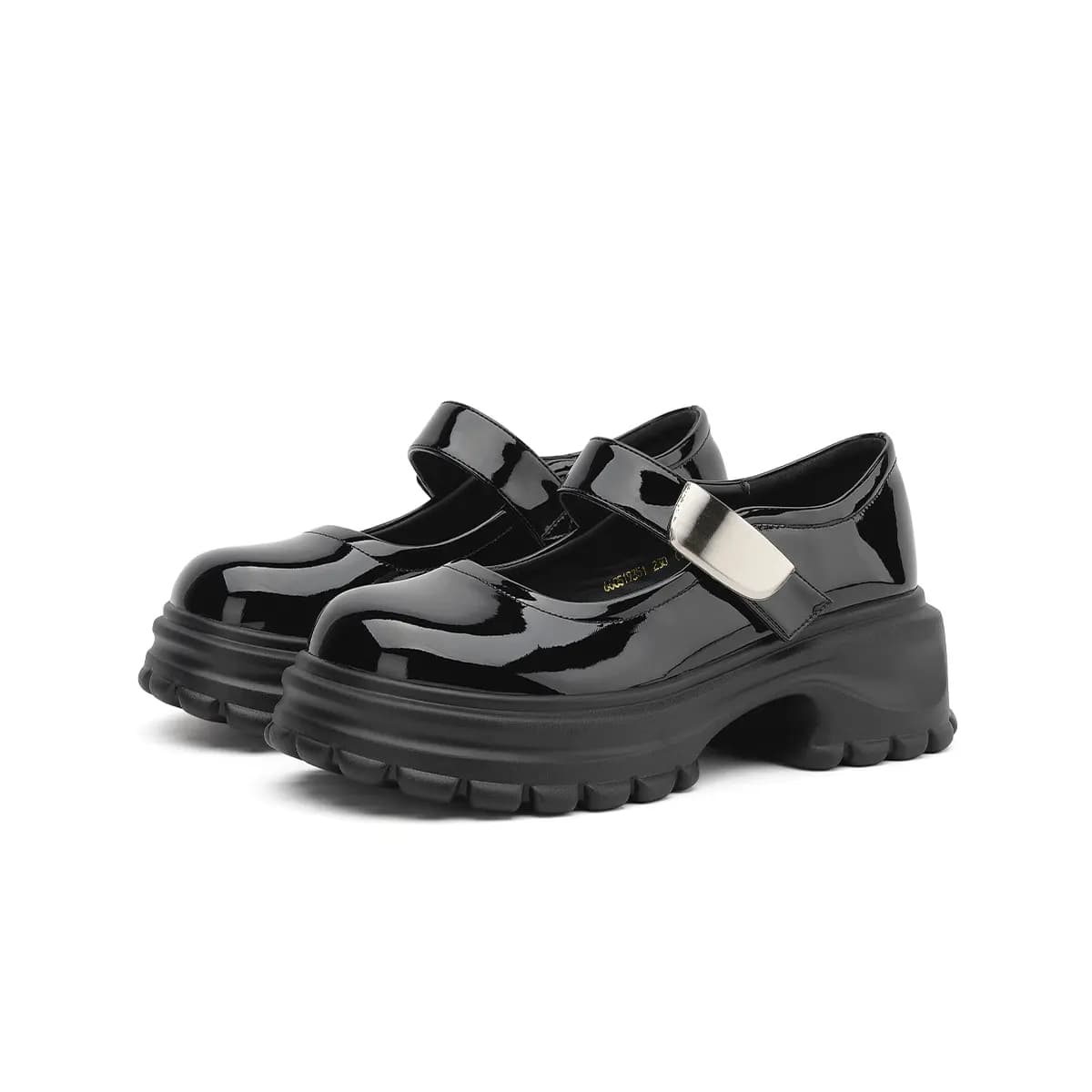 GEMEIQ Synthetic Leather Sweet Round Toe Velcro Chunky Heel Mary Jane Shoes Women's 2