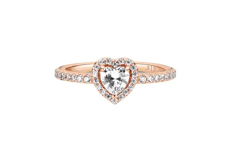 Pandora Sparkling Elegant Heart Üzük Qadın Rose Gold 2