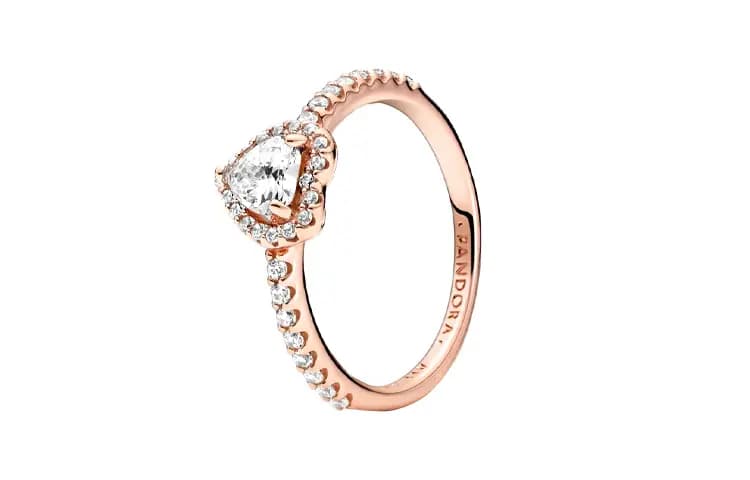Pandora Sparkling Elegant Heart Üzük Qadın Rose Gold