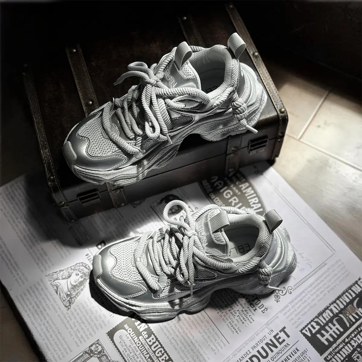 EBLAN Low-Top Chunky Sneakers Men's 10