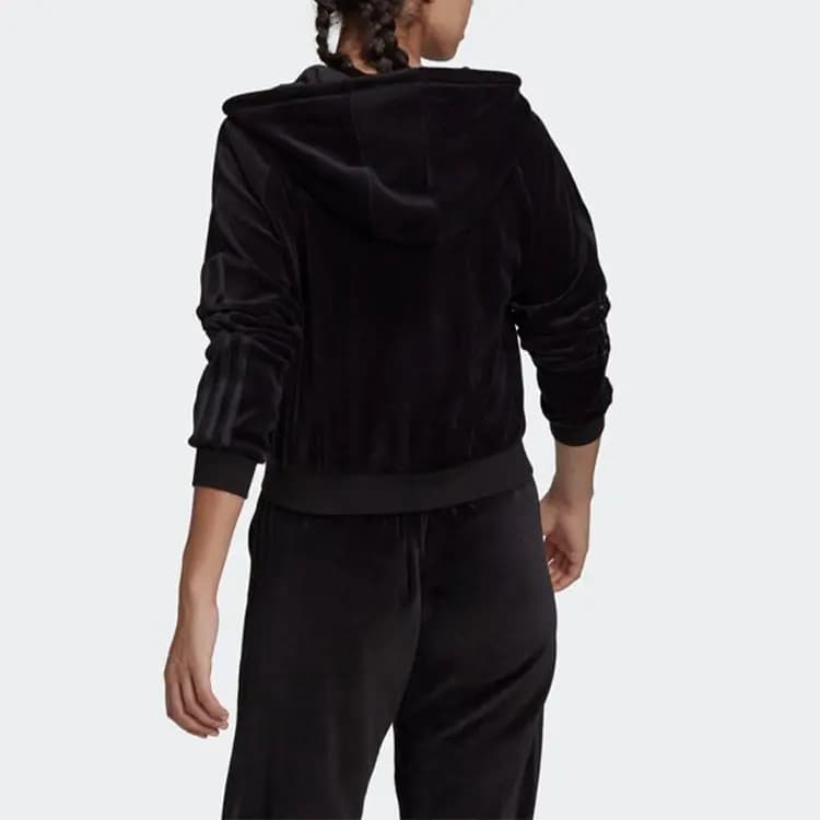 adidas Originals Trefoil Crop Fz Hood Full-Zip Cropped Hooded Sports Jacket Women's Black 3