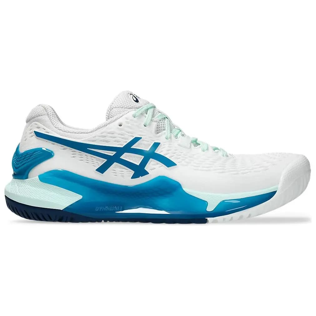Asics Gel-Resolution 9 Qadın Tennis Ayaqqabısı Ağ/Mavi 2