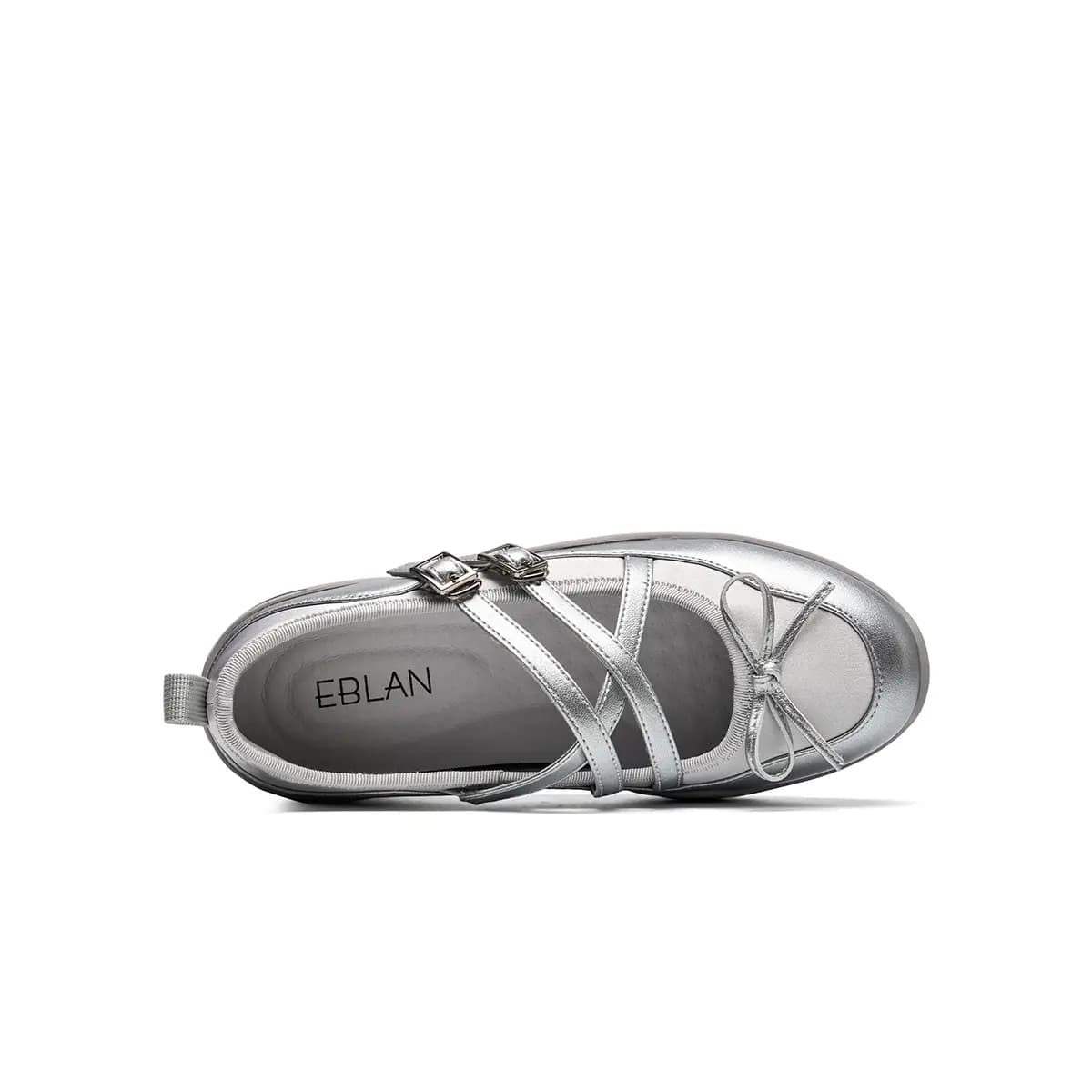 EBLAN Platform Mary Jane Shoes Women's Silver 4