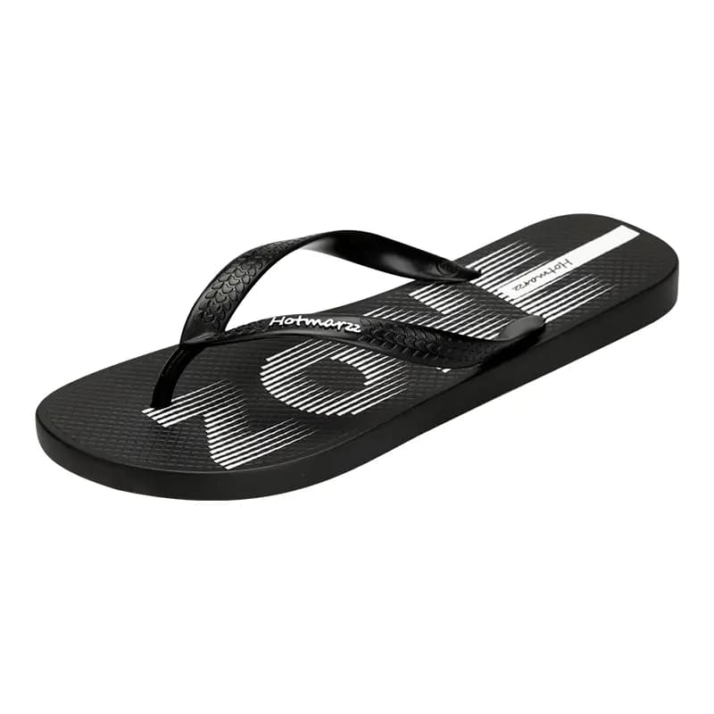 HOTMARZZ Classic Versatile Daily Wear Beach Home Casual Two-Wear Breathable Comfortable Durable Lightweight Flip Flops Men's Black