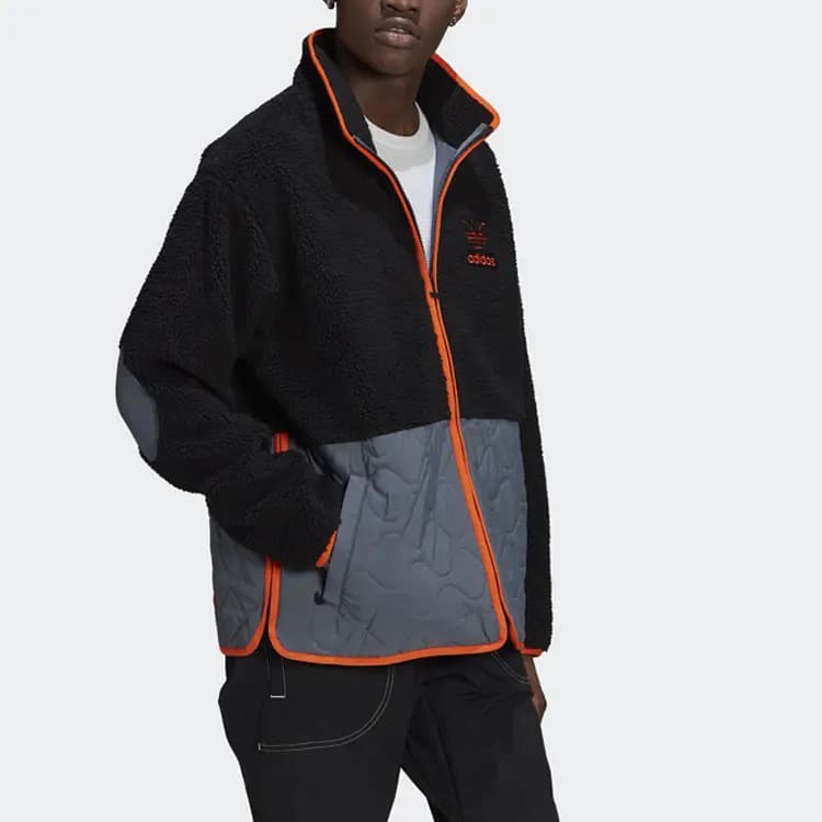 Adidas Originals Big Trfl Sherpa Velvet Jackets Men Black 5
