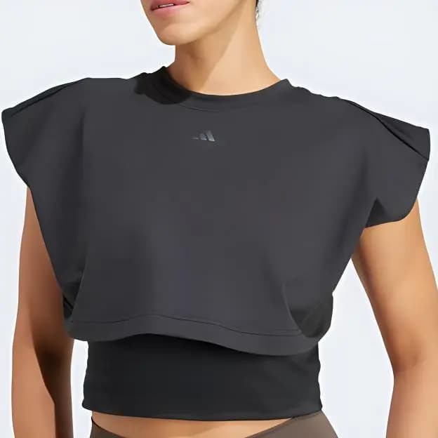 adidas POWER BOXY FRENCH TERRY 3-Stripes Tank Top Qadın Qara 5
