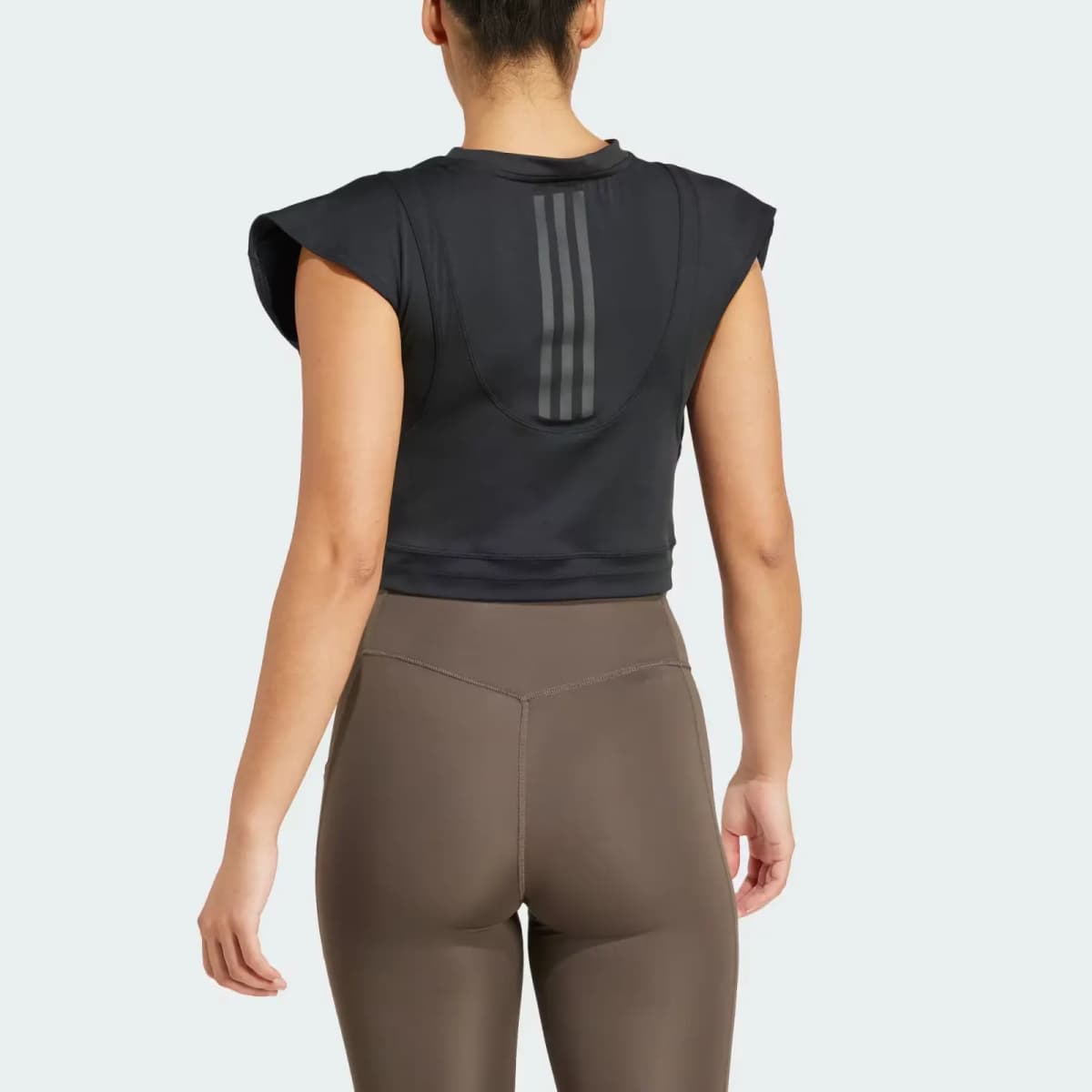 adidas POWER BOXY FRENCH TERRY 3-Stripes Tank Top Qadın Qara 4