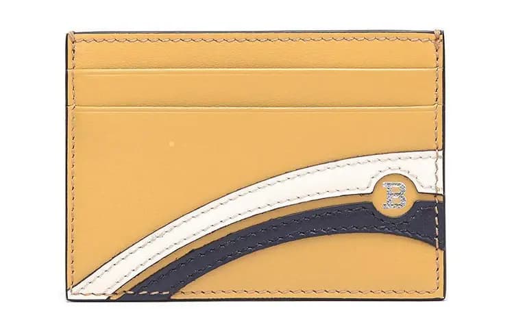 BALLY Zolaqlı Dəri Kart Saxlayıcı Kişi Qızılı Qum