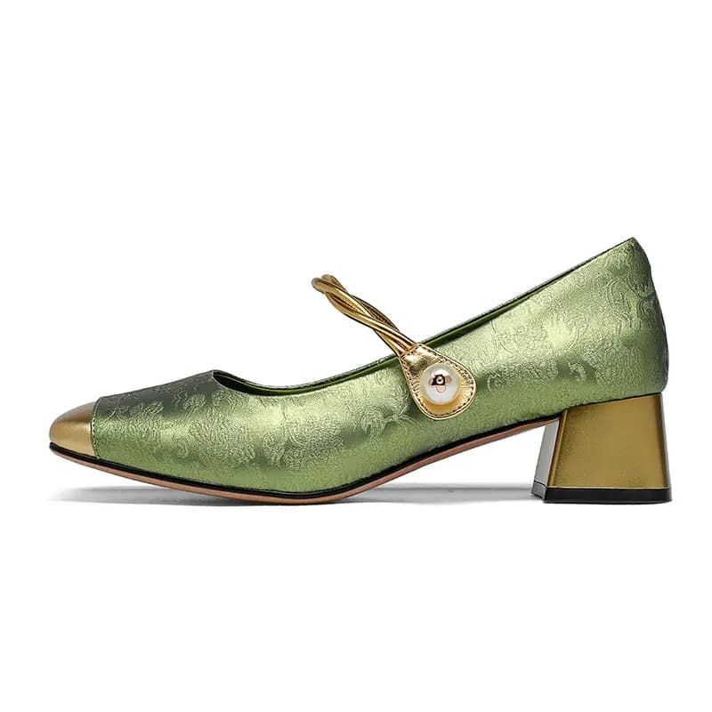 GOLDLION Chunky Heel Mary Jane Shoes 4cm Women's 11