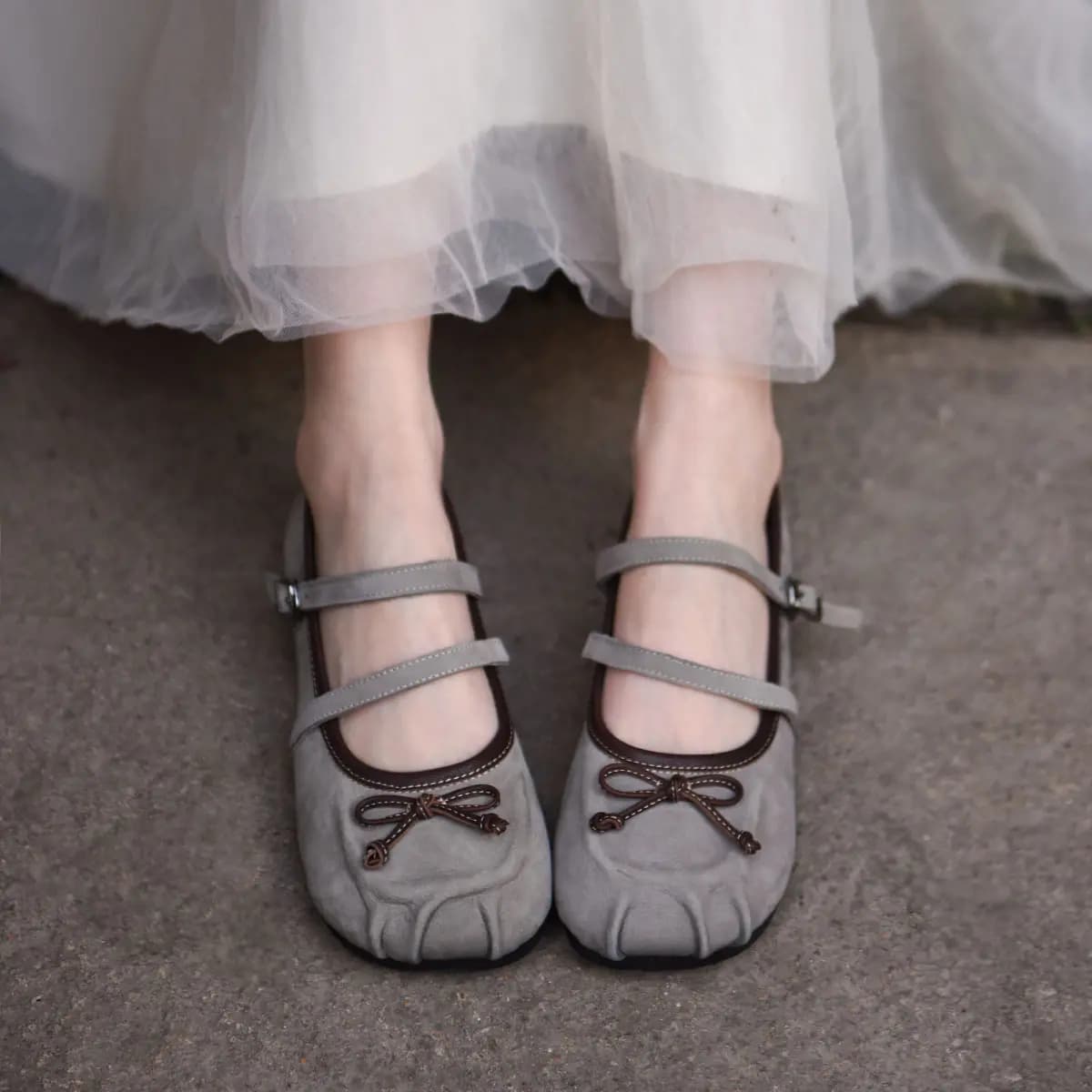 ARTMU Calf Leather Fashion Versatile Simple Elegant Flat Mary Jane Shoes Women's 27