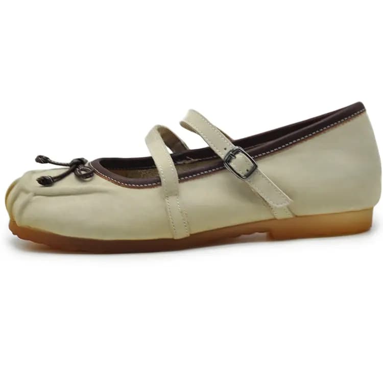 ARTMU Calf Leather Fashion Versatile Simple Elegant Flat Mary Jane Shoes Women's