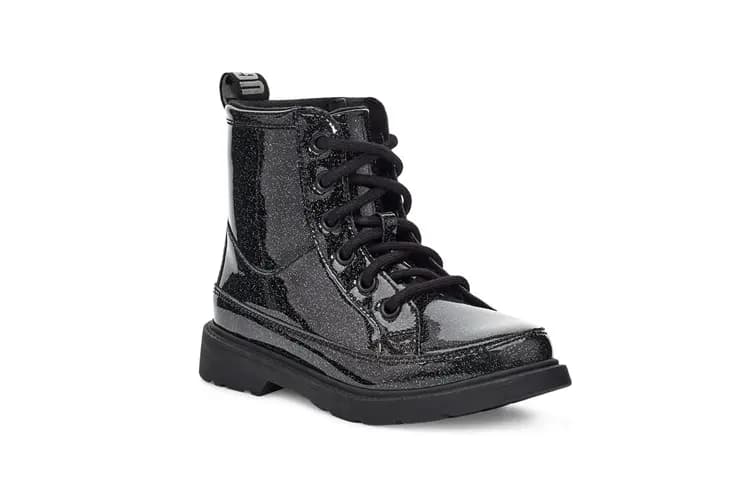 Toddler UGG Robley Glitter Fleece-Lined Zipper Snow Boots Black 3