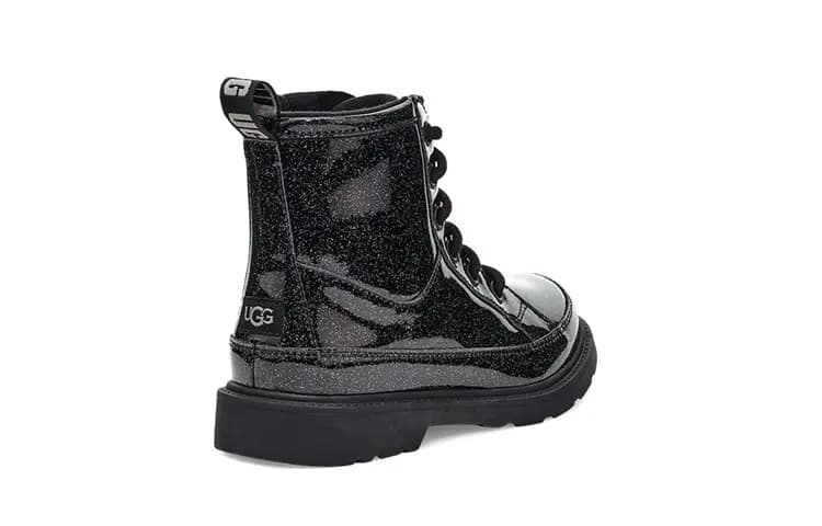 Toddler UGG Robley Glitter Fleece-Lined Zipper Snow Boots Black 4