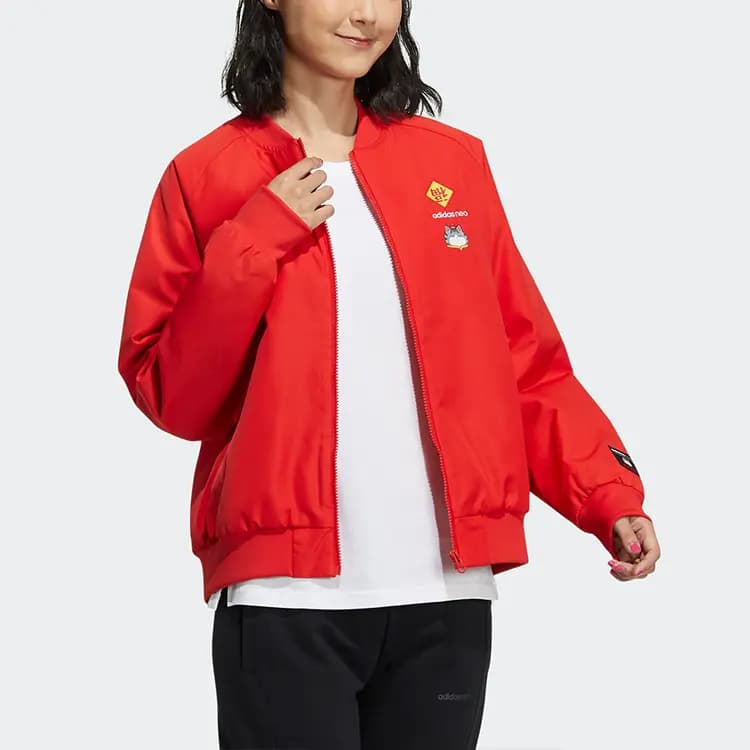 My King Mansleep X Adidas Neo CNY Collection Puffer Qadın Pencəyi Qırmızı 4
