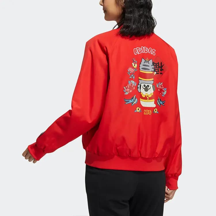 My King Mansleep X Adidas Neo CNY Collection Puffer Qadın Pencəyi Qırmızı 3