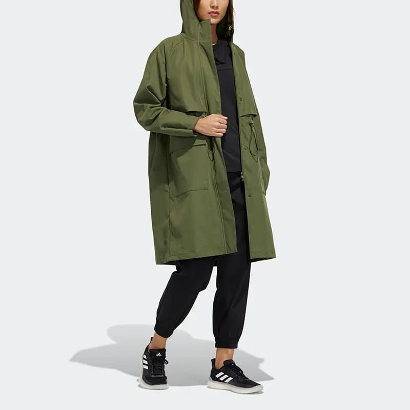 Adidas Tech Jkt Qadın Uzun Pencək Army Green 4